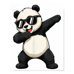 Cute Dabbing Panda Bear Outfit Boy Teen Men Dab An Poster