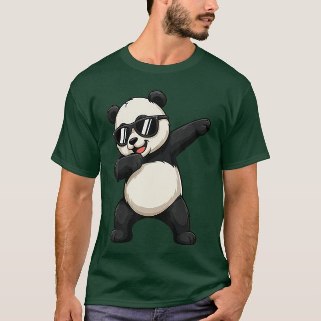 Cute Dabbing Panda Bear Outfit Boyeen Men Dab Anim T-Shirt (Front)