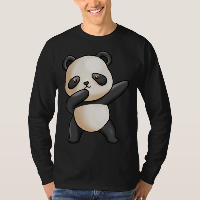 Cute Dabbing Panda Cute Animal Giant Panda Bear Da T-Shirt (Front)