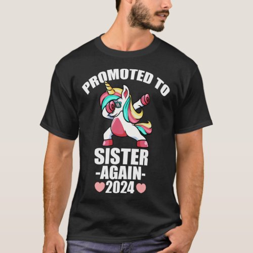 Cute Dabbing Unicorn  For Girls Promoted To Sister T_Shirt
