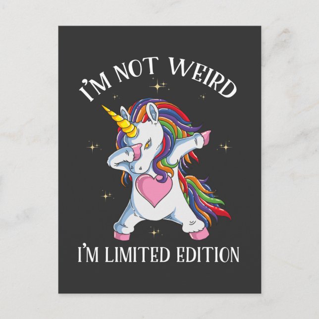 Cute Dabbing Unicorn Kid Limited Edition Daughter Postcard (Front)