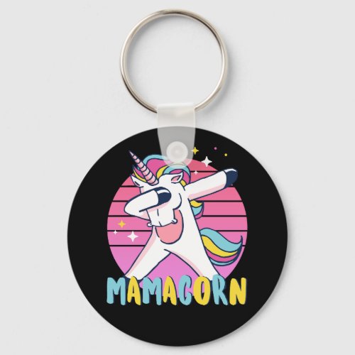 Cute Dabbing Unicorn Mom Mamacorn Mothers Day Keychain