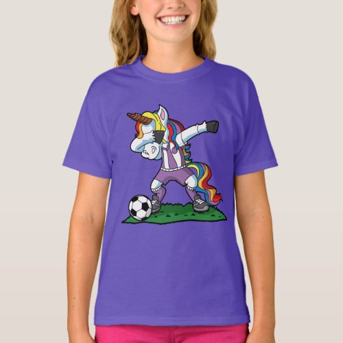 Cute Dabbing Unicorn Soccer T_Shirt
