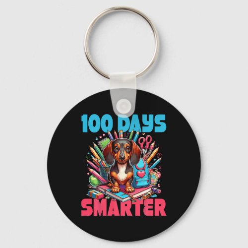 Cute Dachshund 100th Day Of School 100 Days Smarte Keychain