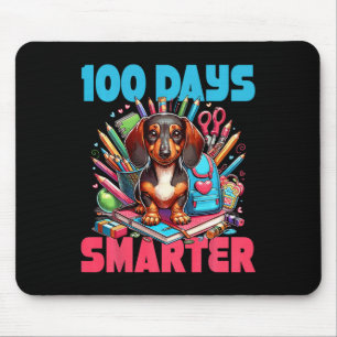 Cute Dachshund 100th Day Of School 100 Days Smarte Mouse Pad