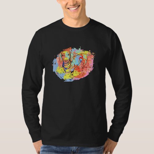 Cute Dachshund Art Dog Lover Shirt With Dachshund 
