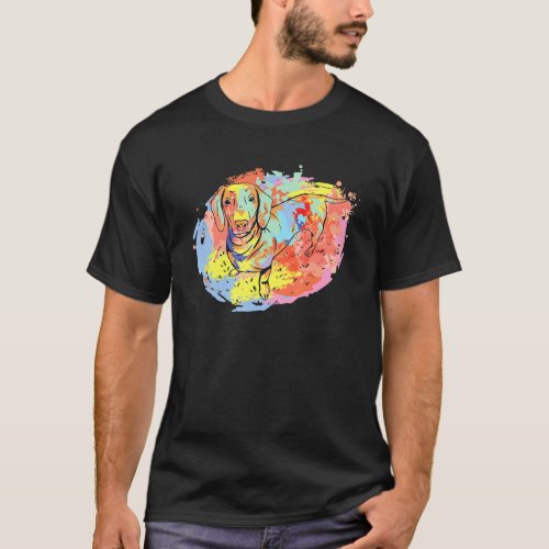 Cute Dachshund Art Dog Lover Shirt With Dachshund 