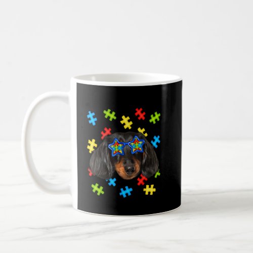 Cute Dachshund Autism Puzzle Sunglasses Puppies Ow Coffee Mug