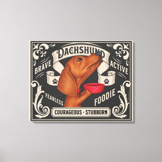 Cute Dachshund Begging for Food Canvas Print (Front)