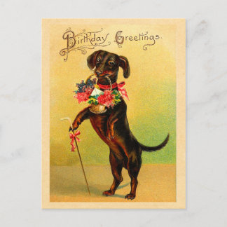 Cute Dachshund Birthday Postcard