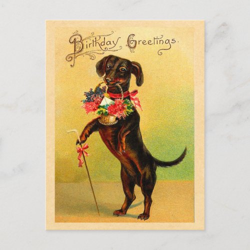 Cute Dachshund Birthday Postcard