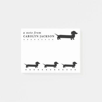Cute Dachshund Black And White Custom Post-it Notes by DoodleDeDoo at Zazzle