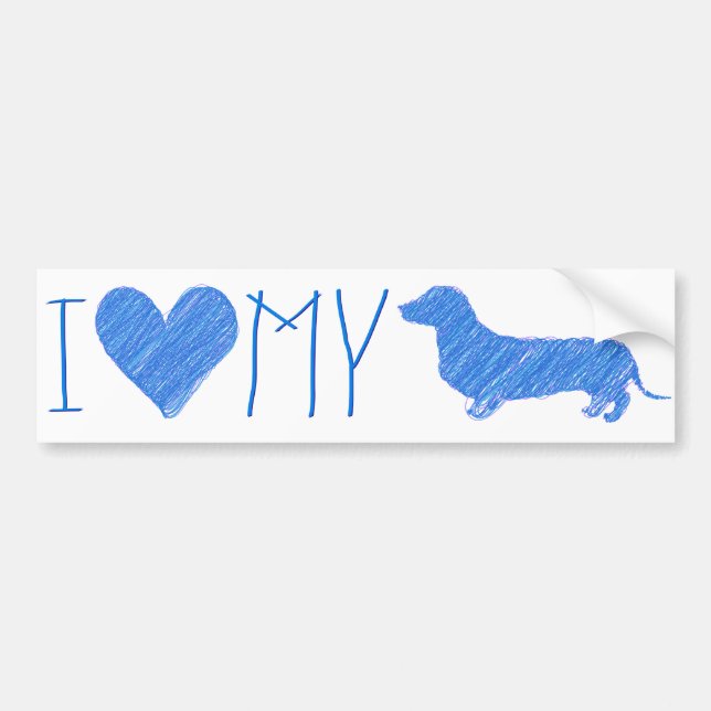 Cute Dachshund Bumper Sticker (Front)