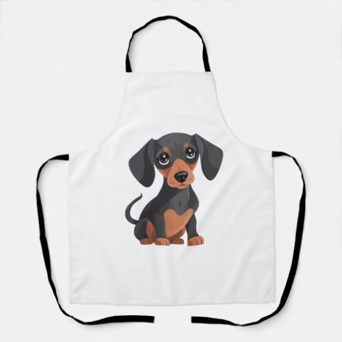 Cute Dachshund Cartoon Adorable Wiener Dog Clipart Apron