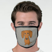 Cute Dachshund Cartoon Dog | Funny Wiener Dog Face Mask (Worn Him)