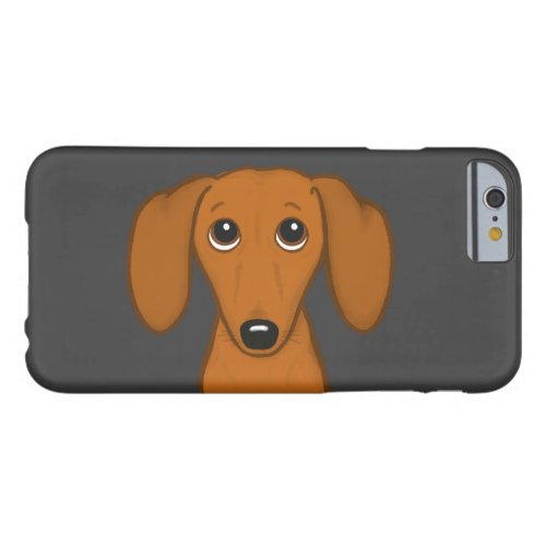 Cute Dachshund  Cartoon Red Shorthair Wiener Dog Barely There iPhone 6 Case