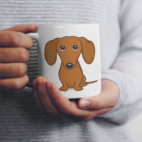 Cute Dachshund  Cartoon Wiener Dog Giant Coffee Mug