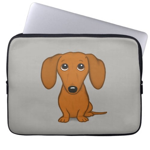 Cute Dachshund  Cartoon Wiener Dog Laptop Sleeve