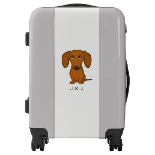 Cute Dachshund Cartoon Wiener Dog Luggage