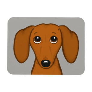 Cute Dachshund   Cartoon Wiener Dog Magnet