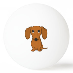 Cute Dachshund | Cartoon Wiener Dog Ping Pong Ball