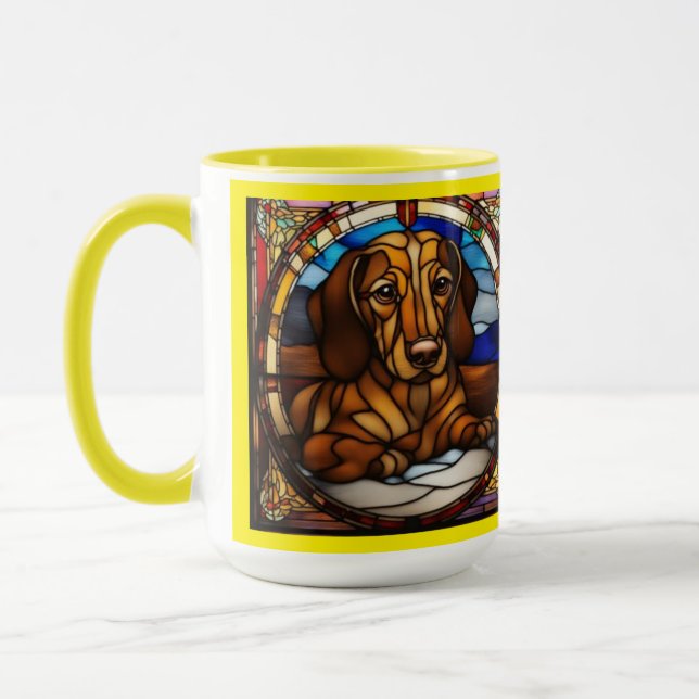 Cute Dachshund Ceramic Coffee Mug (Left)