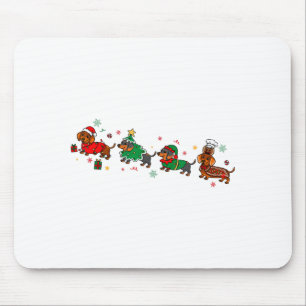 Cute Dachshund Christmas Parade Christmas  Mouse Pad
