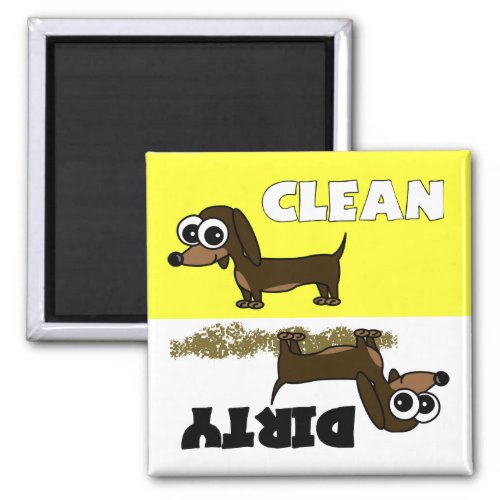 Cute Dachshund Clean  Dirty Dishwasher Magnet