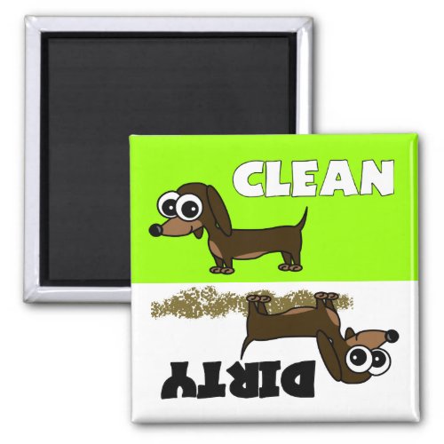 Cute Dachshund Clean  Dirty Dishwasher Magnet