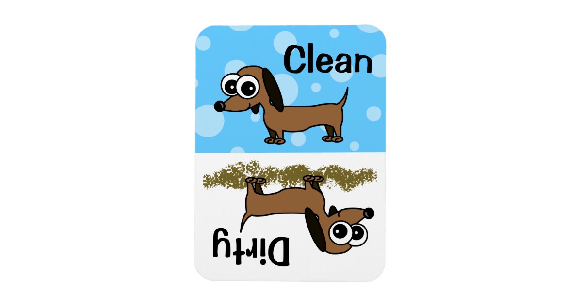 Cute Dachshund Clean / Dirty Dishwasher Zazzle