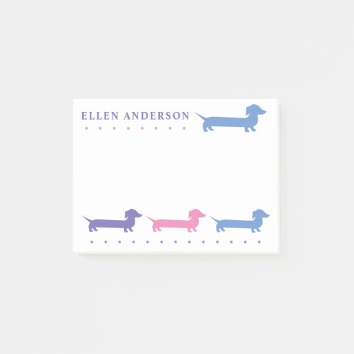 Cute Dachshund Custom Colors and Texts Post_it Notes