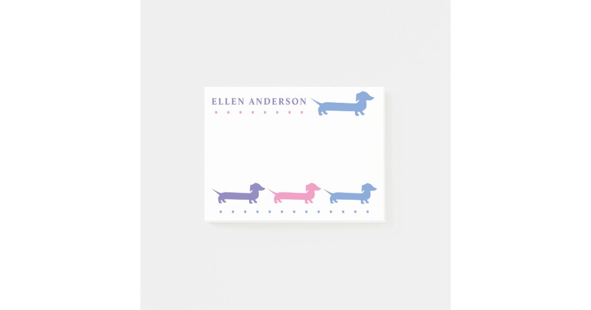 Cute Dachshund Custom Colors and Texts Postit Notes