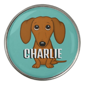 Cute Dachshund Custom Name Wiener Dog Golf Ball Marker