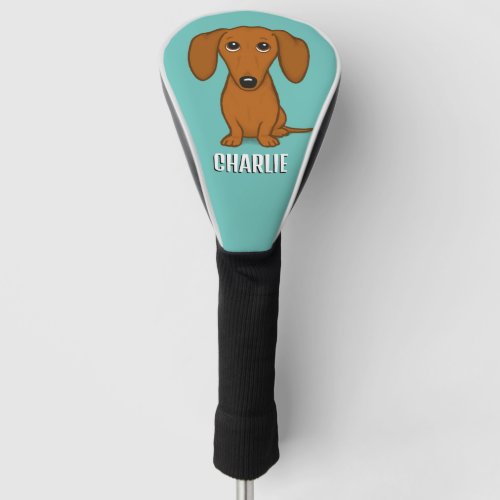 Cute Dachshund Custom Name Wiener Dog Golf Head Cover