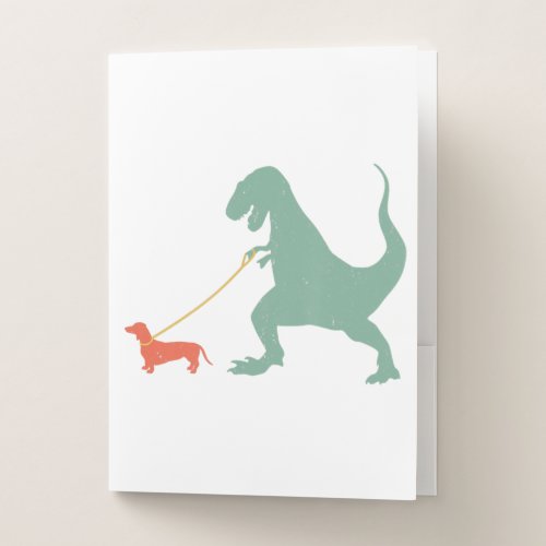 Cute Dachshund Dinosaur Funny Wiener Dog Pocket Folder