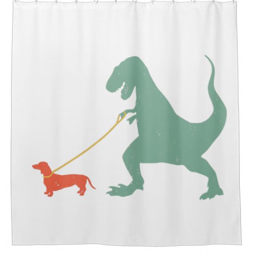 Cute Dachshund Dinosaur Funny Wiener Dog Shower Curtain