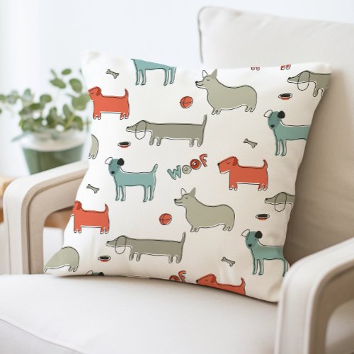 Cute Dachshund Dog Adorable Dog Lover Fun Throw Pillow