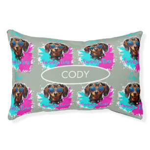 Cute Dachshund Dog Bright Sunglasses Pet Bed