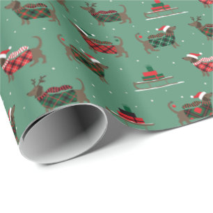 Cute Dachshund Dog Christmas Gift Wrapping Paper