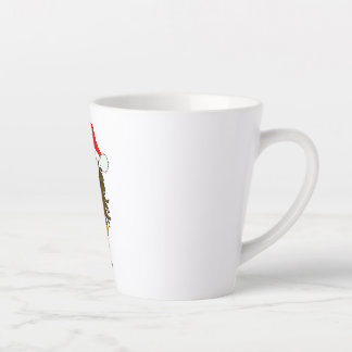 Cute Dachshund Dog Christmas Santa Hat  Latte Mug