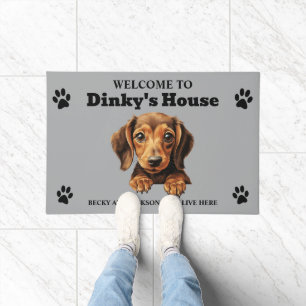 Cute Dachshund Dog Doormat
