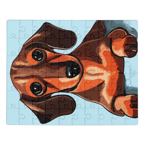 Cute Dachshund dog Expressive Eyes Wiener Sweet Jigsaw Puzzle