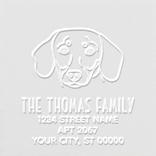 Cute Dachshund Dog Face Name Return Address Embosser (Design)