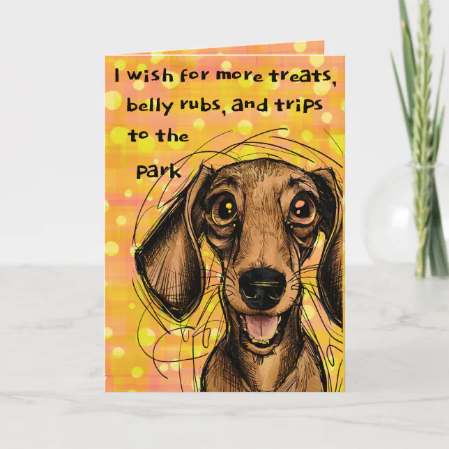 Cute Dachshund Dog Fun Bright Happy Birthday Card | Zazzle