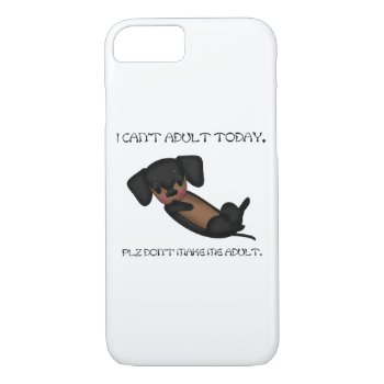Cute Dachshund Dog Funny Black And Tan Puppy Iphone 8/7 Case by SterlingMoon at Zazzle