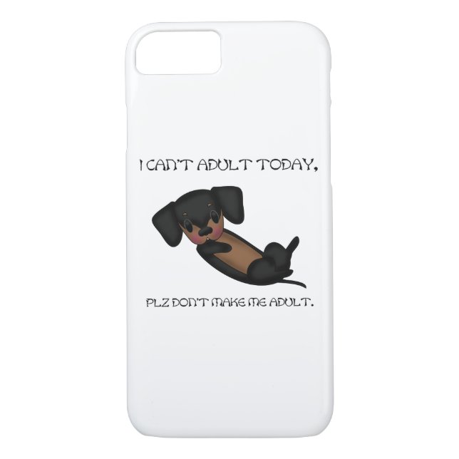 Cute Dachshund Dog Funny Black and Tan Puppy Case-Mate iPhone Case (Back)