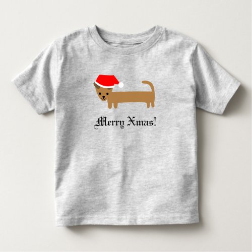 Cute Dachshund Dog Funny Merry Christmas Toddler T_shirt