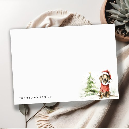 Cute Dachshund Dog Furry and Bright Christmas Note Card