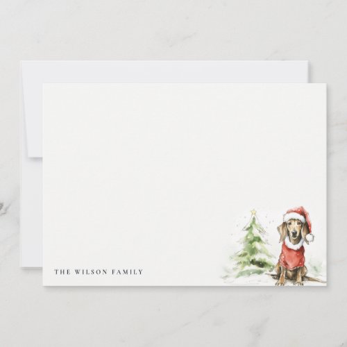 Cute Dachshund Dog Furry and Bright Christmas Note Card