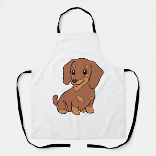 Cute dachshund dog illustration   apron